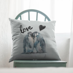Niedliche Pinguine in der Liebe Geschenkidee für V Kissen