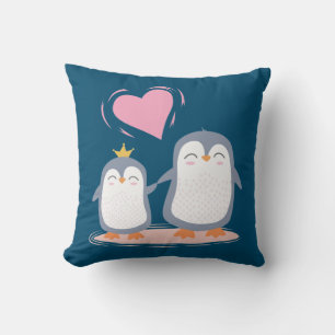 niedliche Pinguine in der Liebe Kissen