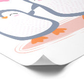 niedliche Pinguine in der Liebe Poster (Ecke)