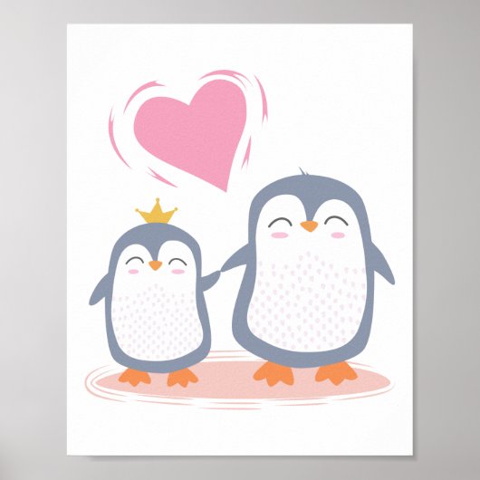 niedliche Pinguine in der Liebe Poster (Vorne)