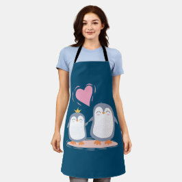niedliche Pinguine in der Liebe Schürze