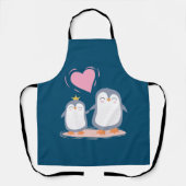 niedliche Pinguine in der Liebe Schürze (Vorderseite)
