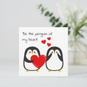 Niedliche Pinguine in Liebe - Quadratkarte Feiertagskarte (Stehend Vorderseite)