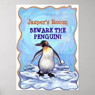 Niedliche Pinguine in meinem Zimmer Personalisiert Poster