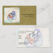 Niedliche Pinguine in Winterskarven und Hasen Visitenkarte (Vorne/Hinten)