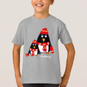 Niedliche Pinguine | INDIVIDUELLE NAME T-Shirt (Vorderseite)