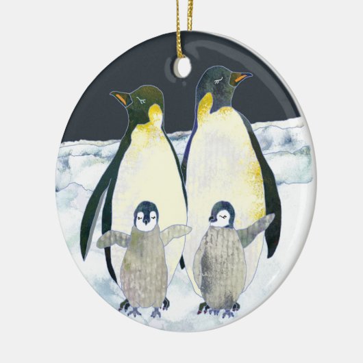 Niedliche Pinguine Keramikornament (Links)