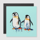 Niedliche Pinguine Magnetkarte (Vorne/Hinten)