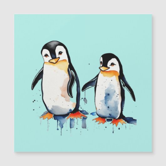 Niedliche Pinguine Magnetkarte (Vorderseite)