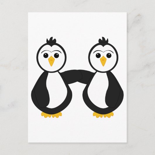 Niedliche Pinguine mit Händen Postkarte (Vorderseite)