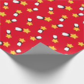Niedliche Pinguine mit Stern - Geschenkpapier (Ecke)