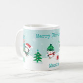 Niedliche Pinguine mit Weihnachtsgeschenken Kaffeetasse (Vorderseite Links)