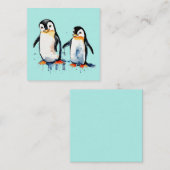 Niedliche Pinguine Mitteilungskarte (Vorne/Hinten)