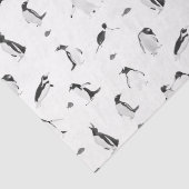 Niedliche Pinguine Monochrome Muster Seidenpapier (Detail)