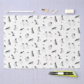 Niedliche Pinguine Monochrome Muster Seidenpapier (Handwerk)
