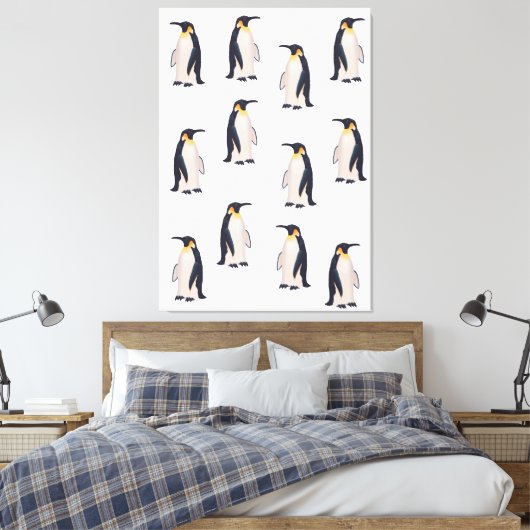 Niedliche Pinguine Muster Leinwanddruck (Insitu (Schlafzimmer))