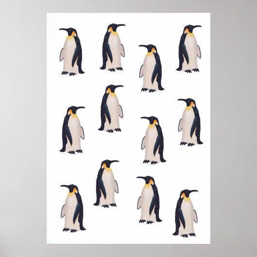 Niedliche Pinguine Muster Poster (Vorne)