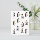 Niedliche Pinguine Muster Postkarte (Stehend Vorderseite)