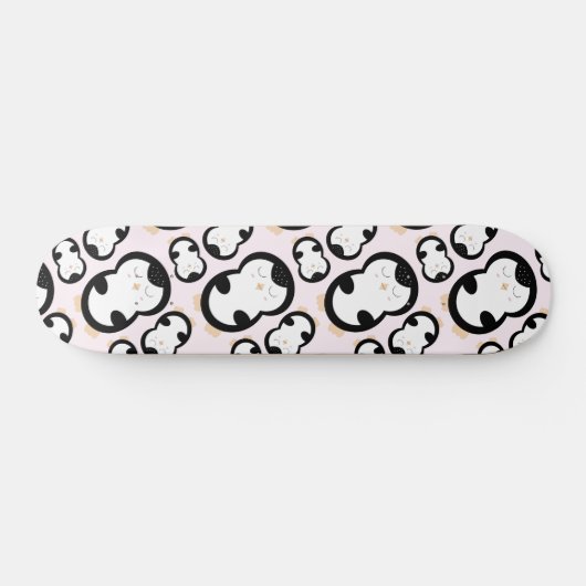 Niedliche Pinguine Muster (rosa) Skateboard (Horizontal)