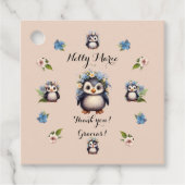 Niedliche Pinguine Name Bilinguale Textgracias Dan Geschenkanhänger (Vorderseite)
