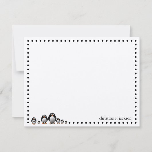 Niedliche Pinguine Personalisierte Note Card Mitteilungskarte (Vorderseite)