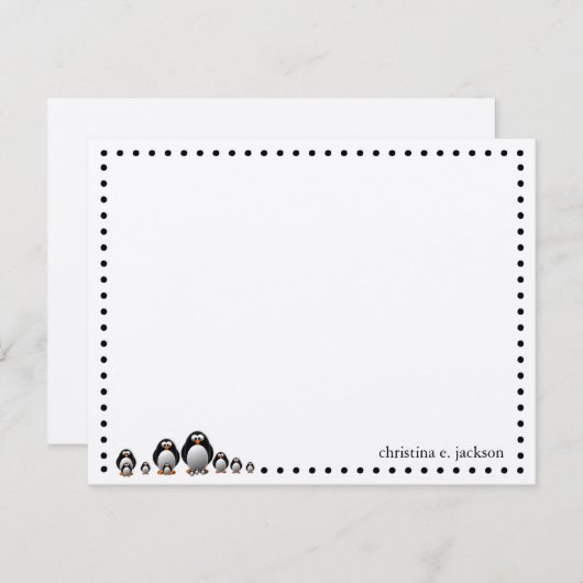 Niedliche Pinguine Personalisierte Note Card Mitteilungskarte (Vorne/Hinten)
