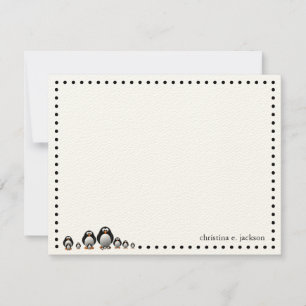Niedliche Pinguine Personalisierte Note Card Mitteilungskarte