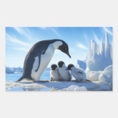 Niedliche Pinguine Rechteckiger Aufkleber (Vorderseite)