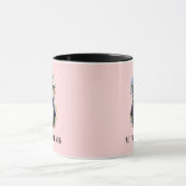 Niedliche Pinguine Rosa Zierschrift Tasse (Zentrum)