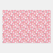 Niedliche Pinguine & Snowman Pink & Aquamarin Geschenkpapier Set (Vorderseite 3)