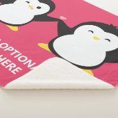 Niedliche Pinguine - Text und Farbe Sherpadecke (3/4)