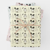 Niedliche Pinguine und moderne Weihnachtsbaumen We Geschenkpapier Set (Beispiel)