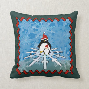 Niedliche Pinguine und sonniger Winter Kissen