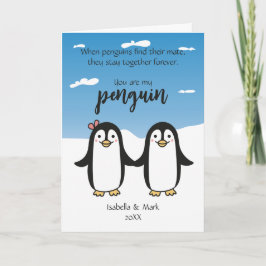 Niedliche Pinguine, Valentinkarte Karte