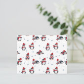 Niedliche Pinguine Vögel Arktische Tiere Feiertagspostkarte (Stehend Vorderseite)