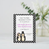 Niedliche Pinguine Wedding Save the Date Announcem (Stehend Vorderseite)