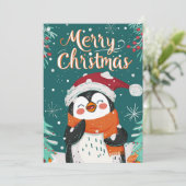 Niedliche Pinguine Weihnachten (Stehend Vorderseite)