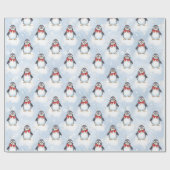 Niedliche Pinguine Weihnachten Geschenkpapier (Flach)
