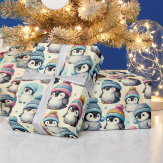 Niedliche Pinguine Weihnachten Geschenkpapier
