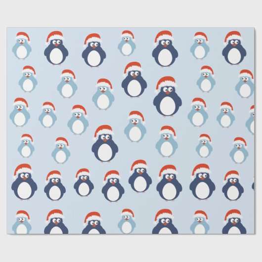 Niedliche Pinguine Weihnachten Geschenkpapier (Flach)