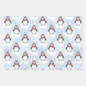Niedliche Pinguine Weihnachten Geschenkpapier Set (Vorderseite)