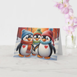 Niedliche Pinguine Weihnachten Karte