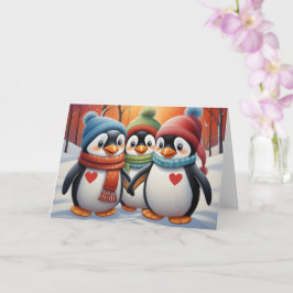 Niedliche Pinguine Weihnachten Karte