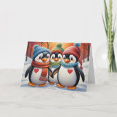 Niedliche Pinguine Weihnachten Karte (Vorderseite)