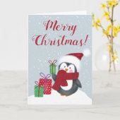 Niedliche Pinguine Weihnachten Karte (Gelbe Blume)