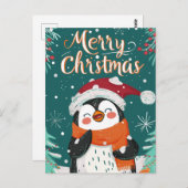 Niedliche Pinguine Weihnachten Postkarte (Vorne/Hinten)
