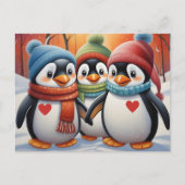 Niedliche Pinguine Weihnachten Postkarte (Vorderseite)