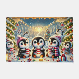 Niedliche Pinguine Weihnachten Sharing Doormat Fußmatte
