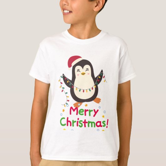 Niedliche Pinguine Weihnachten T-Shirt (Vorderseite)
