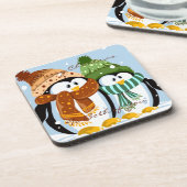 Niedliche Pinguine Weihnachts-Untersetzer Getränkeuntersetzer (Linke Seite)